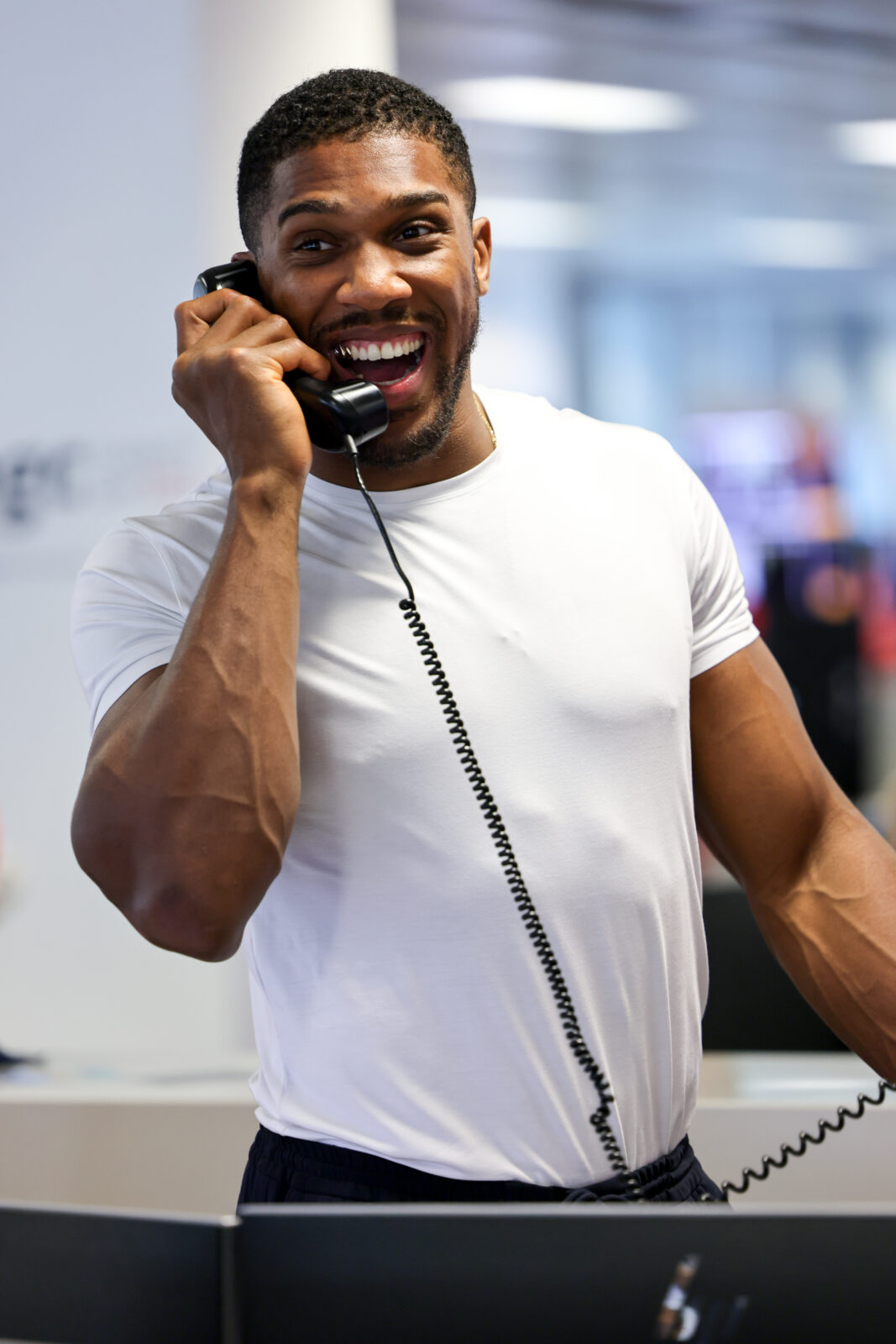 LONDON, ENGLAND - SEPTEMBER 11: Anthony Joshua attends the BGC Group Charity Day on behalf of Haven House Children's Hospice & Saint Francis Hospice, raising millions for good causes in memory of BGC's colleagues lost on 9/11, on September 11, 2023 in London, England. Pic Credit: Dave Benett