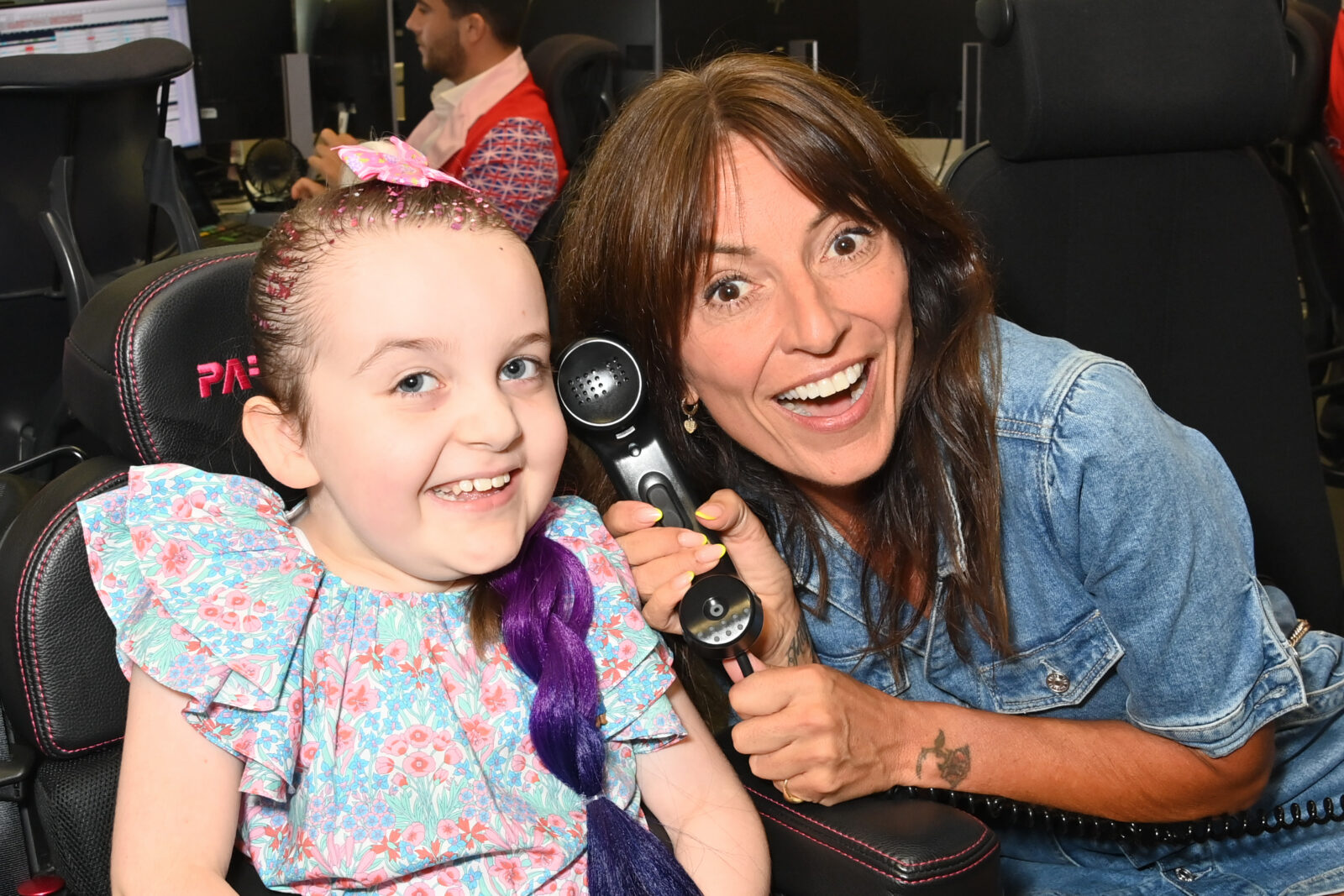 LONDON, ENGLAND - SEPTEMBER 11: Davina McCall (R) and guest attend the BGC Group Charity Day on behalf of Action Medical Research, raising millions for good causes in memory of BGC's colleagues lost on 9/11, on September 11, 2023 in London, England. Pic Credit: Dave Benett