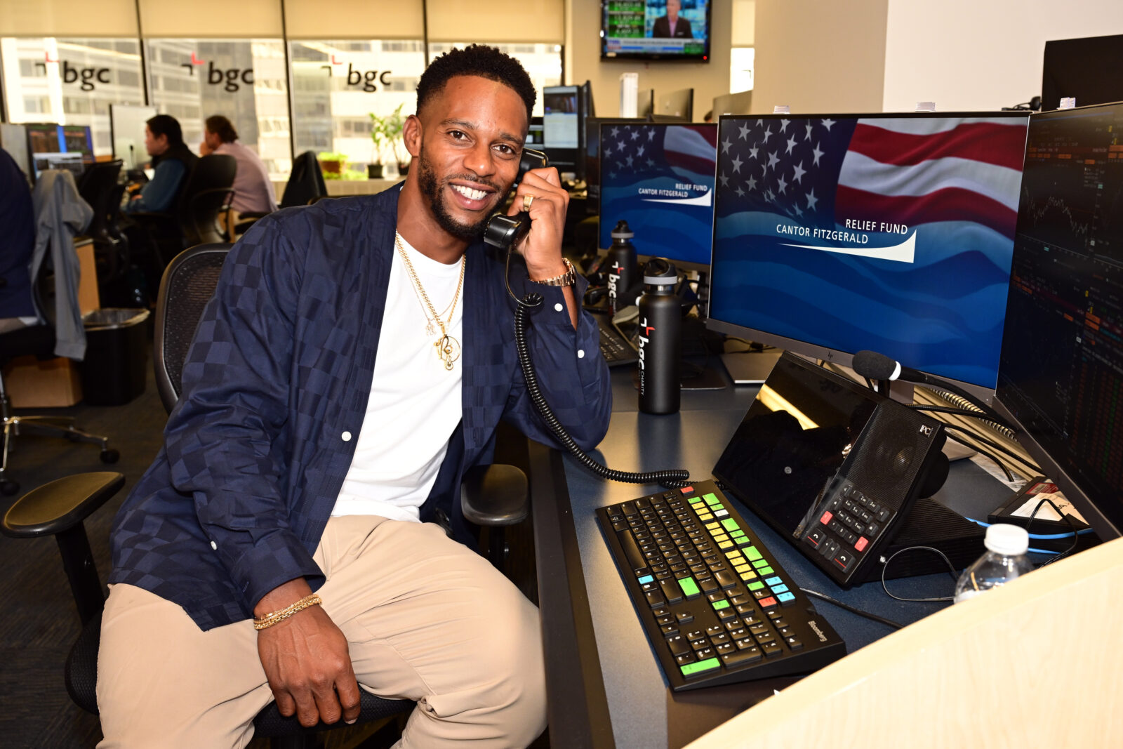 NEW YORK, NEW YORK - SEPTEMBER 11: Victor Cruz attends the annual Charity Day hosted by BGC Group and The Cantor Fitzgerald Relief Fund on September 11, 2023 in New York City. (Photo by Dave Kotinsky/Getty Images for The Cantor Fitzgerald Relief Fund)