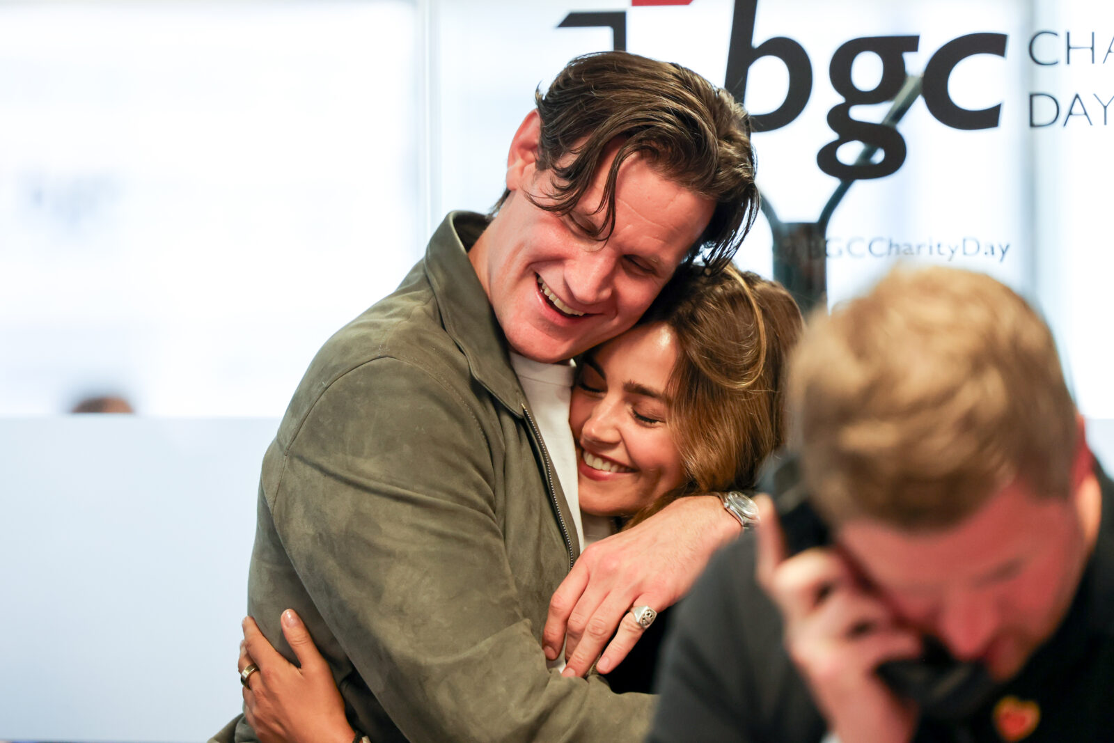 LONDON, ENGLAND - SEPTEMBER 11: Matt Smith and Jenna Coleman attend the BGC Group Charity Day on behalf of Choose Love & Spread a Smile, raising millions for good causes in memory of BGC's colleagues lost on 9/11, on September 11, 2023 in London, England. Pic Credit: Dave Benett